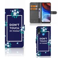 Motorola Moto E7i Power | E7 Power Portemonnee Hoesje Flowers Blue DTMP - thumbnail