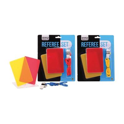 Sports Active Metalen Scheidsrechtersfluitje met 2 Kaarten Assorti