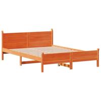 Bedframe zonder matras massief grenenhout wasbruin 120x200 cm - thumbnail