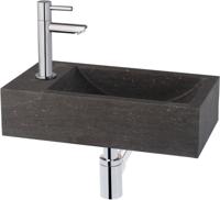 Saqu Nature Collection fonteinset met moderne chromen kraan links natuursteen - thumbnail