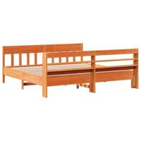 Bedframe zonder matras massief grenenhout wasbruin 180x200 cm - thumbnail