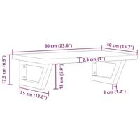 Badkamer wandschap staal en massief eikenhout - thumbnail