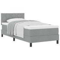 Boxspringbed met Matras Lichtgrijs 100x200 cm Stof - thumbnail