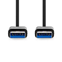 USB-Kabel | USB 3.2 Gen 1 | USB-A Male | USB-A Male | 5 Gbps | Vernikkeld | 1.00 m | Rond | PVC | Zw - thumbnail