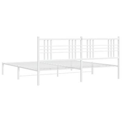 Bedframe met hoofdbord metaal wit 193x203 cm Bedframe met hoofdbord metaal wit 193x203 cm
