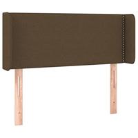 Hoofdbord met randen 93x16x78/88 cm stof donkerbruin - thumbnail
