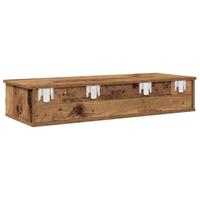 Wandschap met lades 100x37,5x19 cm bewerkt hout oud houtkleurig - thumbnail