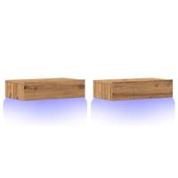 Tv-meubels 2 st met LED's 60x35x15,5 cm artisanaal eikenkleur - thumbnail
