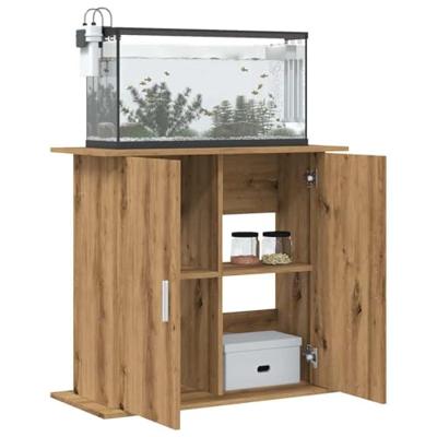 Aquariumstandaard Artisan Eikenhout 81x36x73 cm Bewerkt Hout