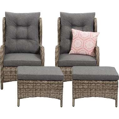 Le Sud loungeset Aveiro - grijs - 4-delig