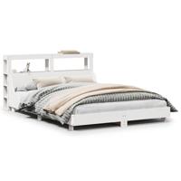 Bedframe zonder matras massief grenenhout wit 90x200 cm - thumbnail