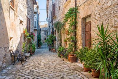 Tuinschilderij ital dorp 130x70 Customize-it - Customize it