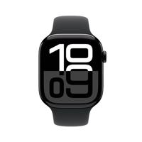 Apple Watch Series 10 (GPS + Cellular 46 mm) Smartwatch - Kast van gitzwart aluminium - Zwart sportbandje (S/M). Conditie bijhouden, Ecg-app, always on Retina-display, waterbestendig - thumbnail