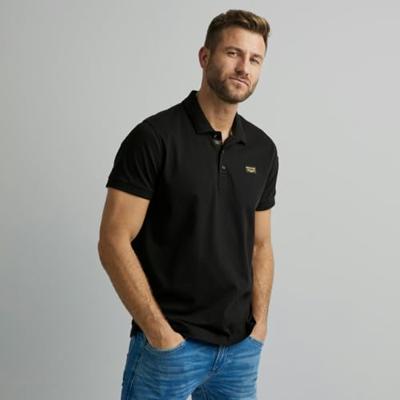 Pme Legend Short Sleeve Polo Cotton Elastan P Poloshirts 999 - Black
