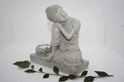 Boeddha met Kaarshouder Steengrijs (17,5 cm) Boeddha met Kaarshouder Steengrijs (17,5 cm)