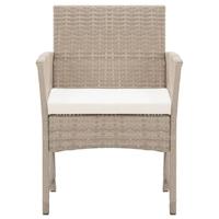 Tuinstoelen met kussens 2 st poly rattan beige - thumbnail