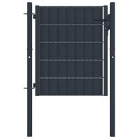 Poort 100x101 cm PVC en staal antracietkleurig - thumbnail