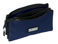 Pennenetui met 3 vakken Munich Basic Marineblauw 22 x 12 x 3 cm - thumbnail
