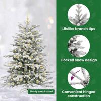 VidaXL Kunstmatige inklapbare kerstboom wit 150 cm pe en pvc - thumbnail