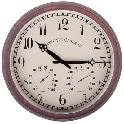 Esschert Design stationsklok met thermo-hygrometer 30,5 cm tf008