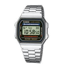 Casio A168WA-1YES Zwart Zilverkleurig Heren horloge
