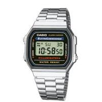 Casio A168WA-1YES Zwart Zilverkleurig Heren horloge - thumbnail