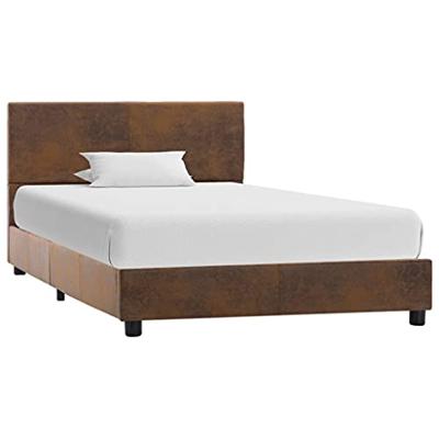 VidaXL Bedframe kunstsuède bruin 100x200 cm