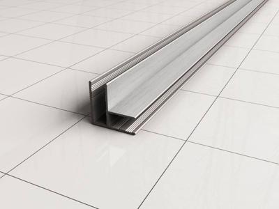 Wiesbaden Slim | hoekprofiel | 200 cm voor glaswand 8 of 10 mm | Geborsteld staal