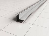 Wiesbaden Slim | hoekprofiel | 200 cm voor glaswand 8 of 10 mm | Geborsteld staal - thumbnail