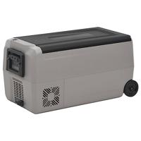 VidaXL Koelbox met wielen en handvat 50 l polypropeen zwart en grijs - thumbnail