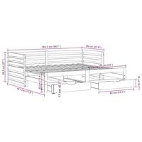 Slaapbank met lades 90x200 cm massief grenenhout wit - thumbnail