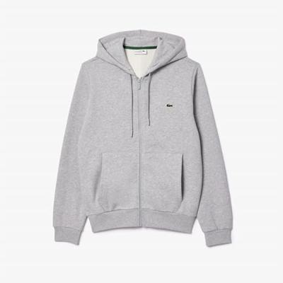 Lacoste Hooded Zipper Trainingspak Heren Grijs - Maat XL - Kleur: Grijs | Soccerfanshop