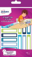 Avery Family mini naametiketten, ft 5 x 1 cm, blauw/groen, ophangbare etui met 30 etiketten - thumbnail