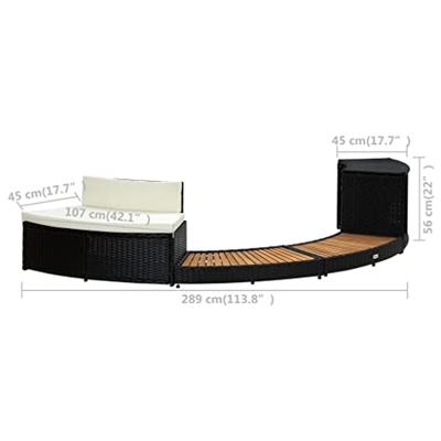 VidaXL Spa-ombouw poly rattan en acaciahout zwart