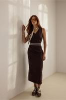 Studio Anneloes Tirza Tape Dress 13804 Zomerjurkjes 8700 Espresso - thumbnail