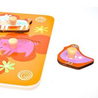 Classic World houten noppenpuzzel boerderij - thumbnail