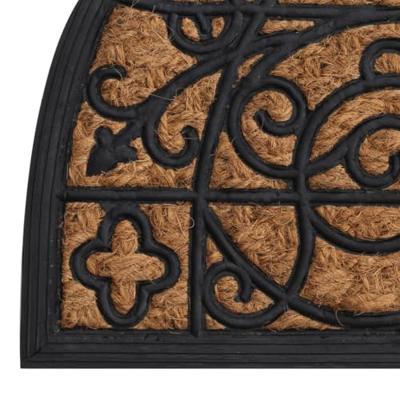 VidaXL Deurmat halfrond 45x75 cm rubber en kokosvezel