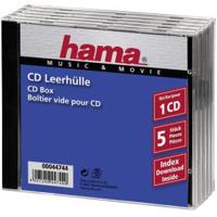 Hama 00044744 CD-hoes 1 CD/DVD/Blu-Ray Transparant, Zwart Polystereen 5 stuk(s) - thumbnail