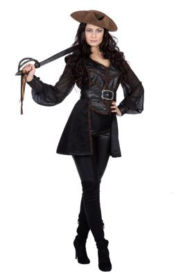 Piratenpak Dames Zwart Luxe