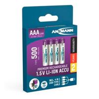 Ansmann Oplaadbare aaa batterijen - li-ion - incl. usb-c oplaadkabel - 4 stuks - thumbnail