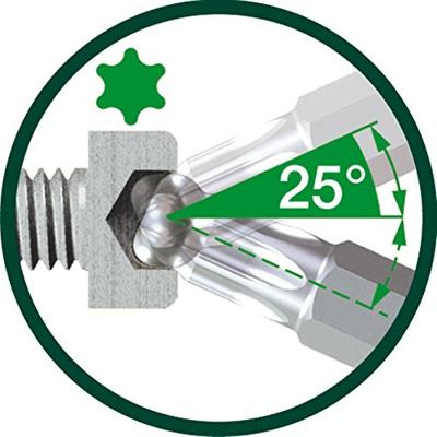 Wiha Stiftsleutelset | in Classic houder | TORX® | kogelkop | 9-delig | chemisch gezwart | in blister - 32395 - 32395