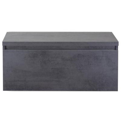 Frozen Badmeubelset 100 cm - Greeplijst in Kleur - Inclusief Wastafelbovenblad Beton Antraciet