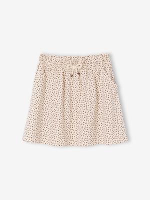 Meisjesrok met print beige