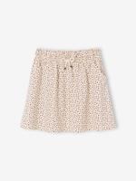 Meisjesrok met print beige - thumbnail