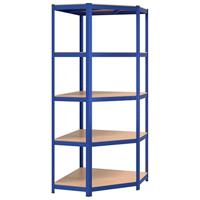 Hoekrek 5-laags staal en bewerkt hout blauw - thumbnail