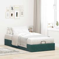Bedframe zonder matras 100x200 cm fluweel donkergroen - thumbnail