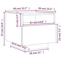 Nachtkastjes met LED-verlichting 2 st 40x39x37 cm sonoma eiken - thumbnail