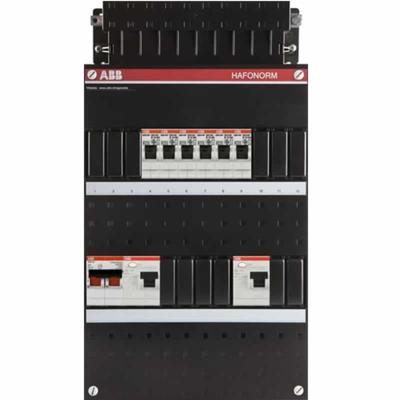 ABB 6 groepenkast 1 fase met hoofdschakelaar 2 aardlekschakelaars 4 installatieautomaten kookgroep