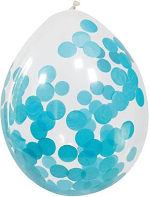 Confetti Ballonnen Blauw - 4 Stuks