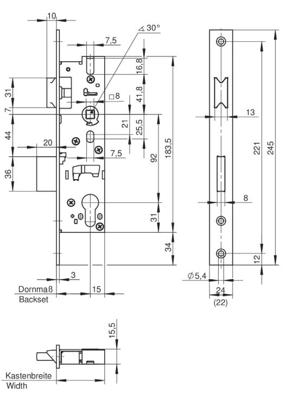 Wilka Smalslot RVS 1438-25 PC 92 LS / RS